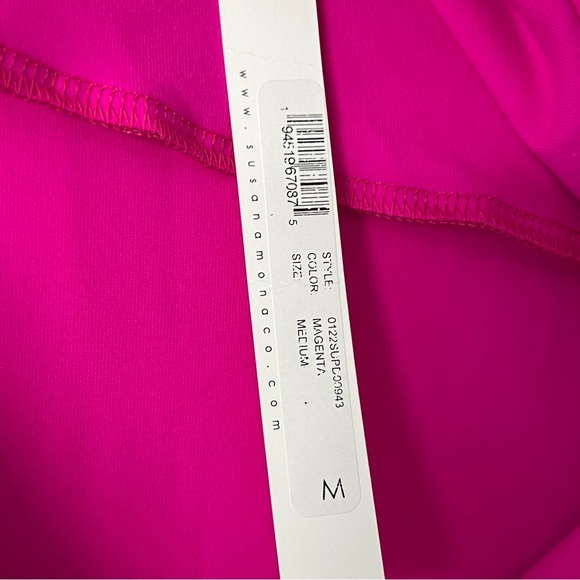 Revolve Susana Monaco One Shoulder Midi Dress Magenta M - Picture 9 of 12